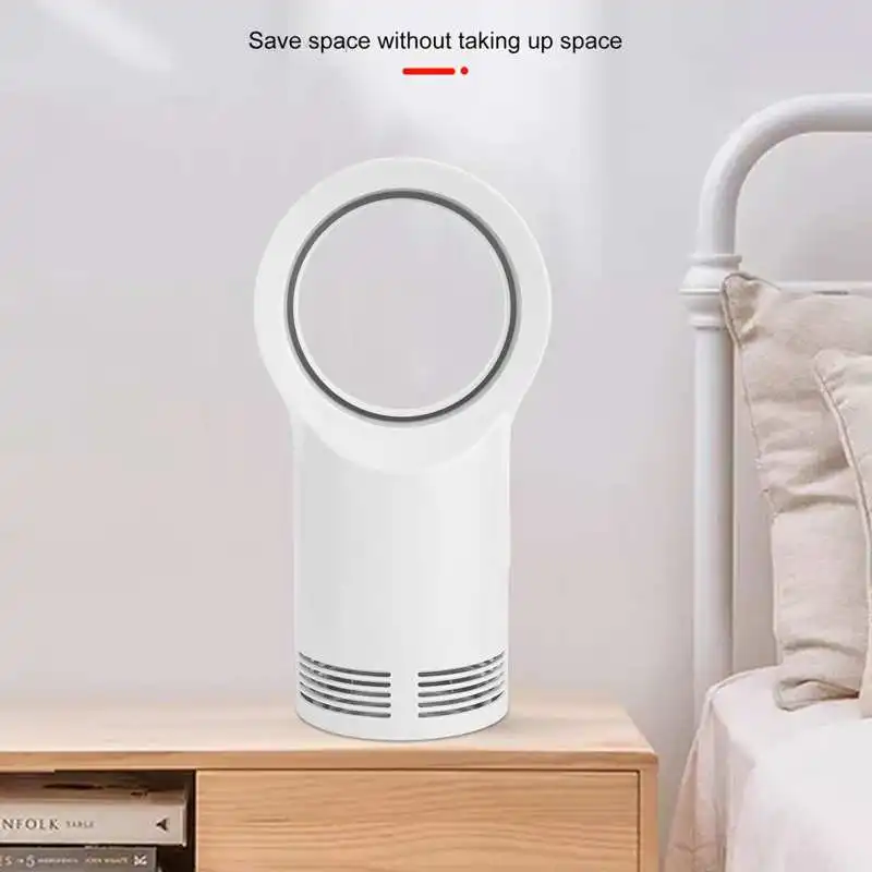 

400W Electric Heater Mini Household Leafless Heater Desktop Small Portable Warmer Winter 2s Fast Air Heater Built-in Fan System