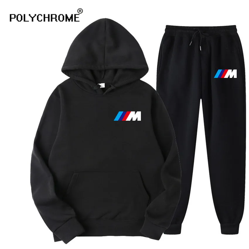 

New Fashion Mens Sets winter warm fleece Men Tracksuits Pullovers Hoodie Two Pieces + Pants Tracksuit Running Suits Clothing