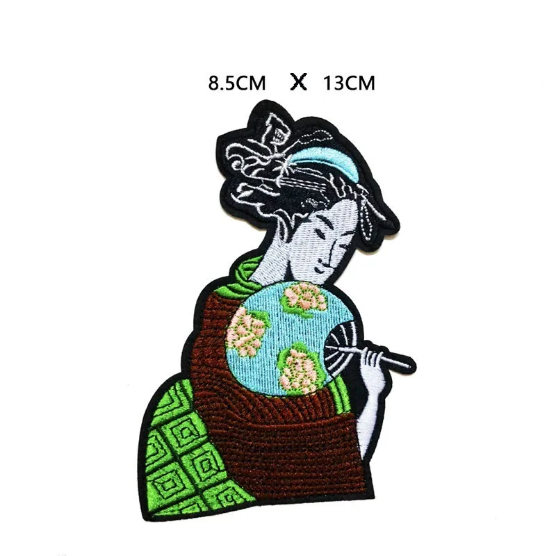 Аппликации женские в японском стиле с веером и зонтиком | Дом сад