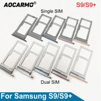 aocarmo singledual metal plastic nano sim card tray micro sd slot holder for samsung galaxy s9 s9 plus s9
