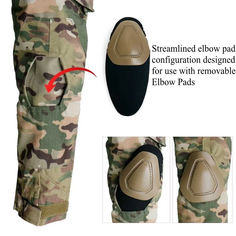 Military Tactical Elbow Support Outdoor Sports Elbow Protector Paintball Airsoft Combat BDU Shirt Protective Insert Elbow Pads