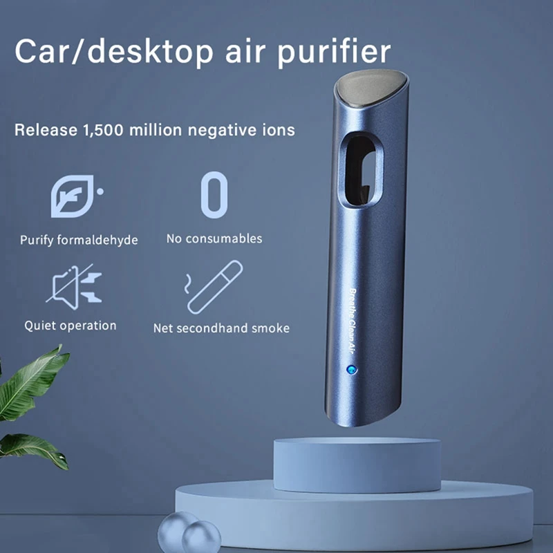 

3Pack Air Fresher Cleaner Necklace Negative Ion Pink with Car Two-In-One High-Efficiency Negative Ion Air Purifier Blue