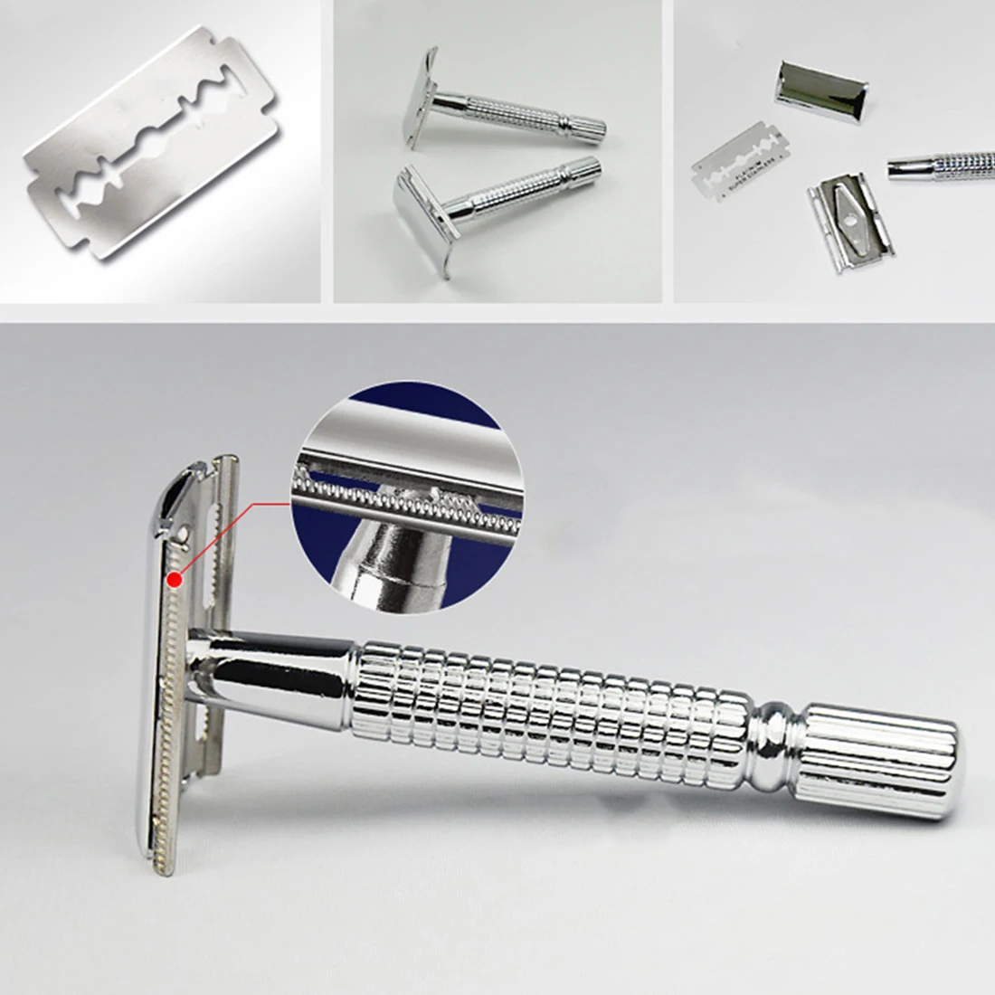 New Adjustable Short Handle Classic Safety Razor Double Edge Mens Shaving Pack Cure 1 Blade Manual Shavers | Красота и здоровье