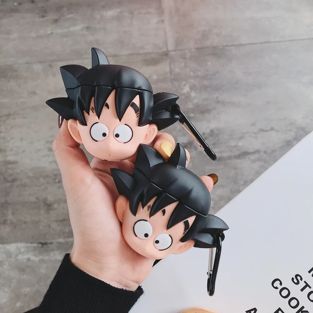 Аниме Dragon Ball Son Goku чехол для наушников Мягкий силиконовый чехол для AirPods 1 2 Bluetooth гарнитура зарядная коробка крутые чехлы с крюком