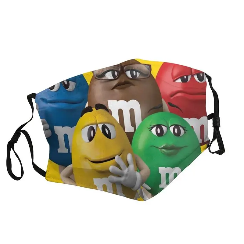 

Дышащая Маска M & M с эмоциями для взрослых, маска для лица с защитой от пыли, респиратор, маска для рта