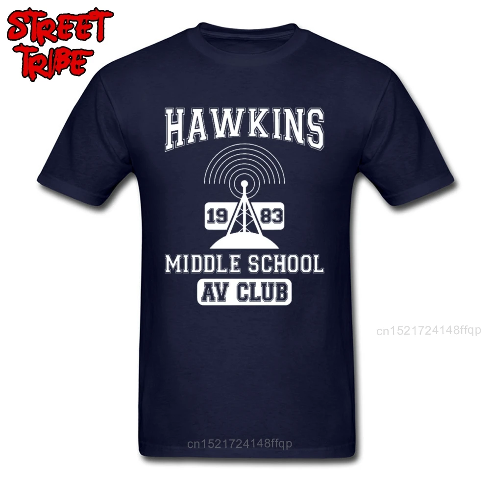 Странные Вещи футболка для мужчин Hawkins Middle School Club Футболка 2019 одежды с буквенными