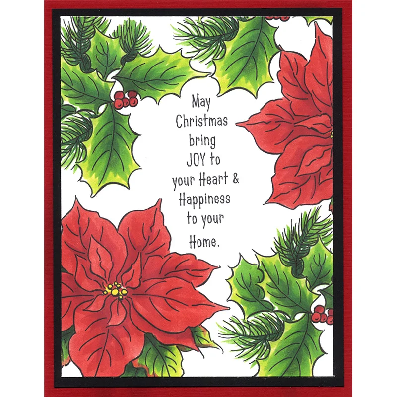 

Пуансеттия (Рождественская звезда цветы прозрачный Штамп Новый 2021 резиновая Прозрачная силиконовая печать набор «сделай сам» для Скрапбук...