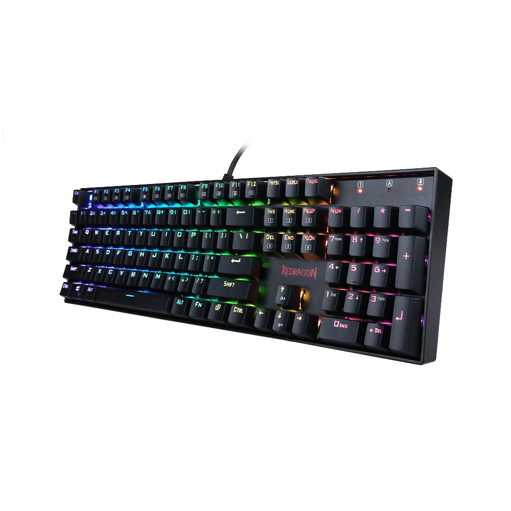 Механическая игровая клавиатура Redragon K551 RGB, клавишный переключатель, 104 клавиш, светодиодная подсветка, компьютерная клавиатура для ПК, геймера, машинистка