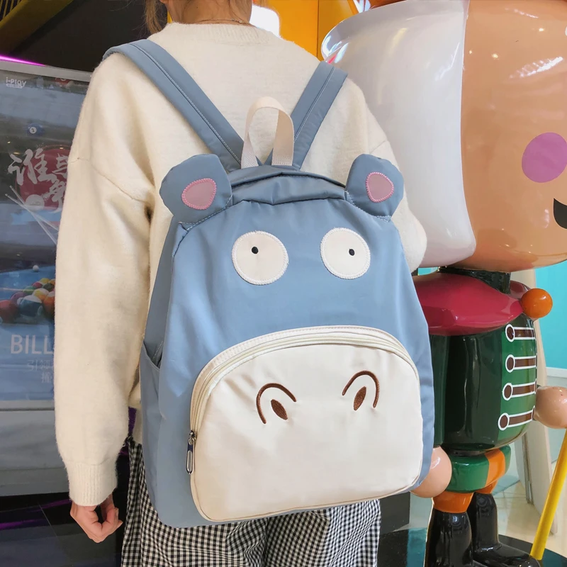 

2021 Lovely Ulzzang Backpack Teenage Girl Cartoon Mochila Travel Canvas Bag Female Schoolbag Badge Women Backpacks Ins Hot Bags