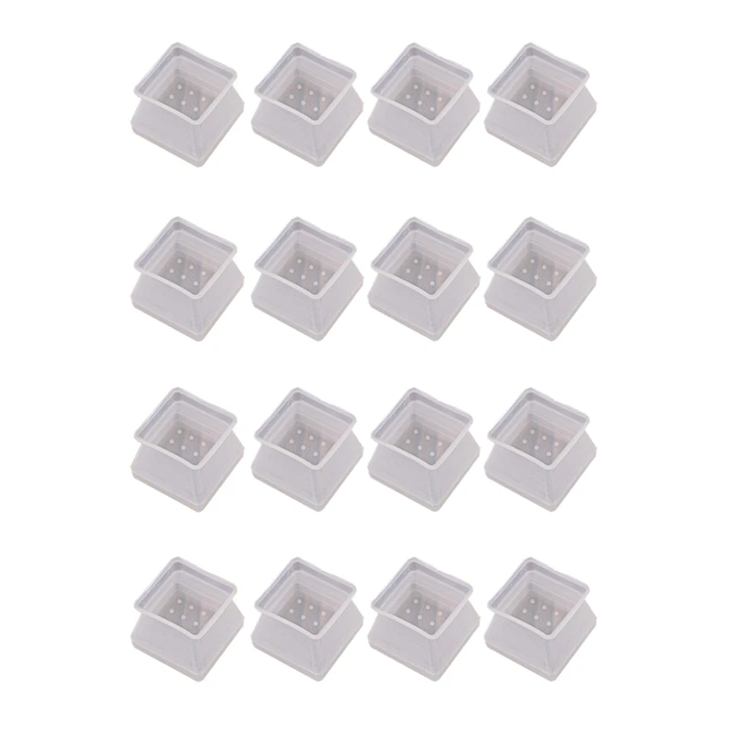 

16Pcs Furniture Silicon Protection Cover Square Silicone Chair Leg Floor Protectors Prevent Scratches and Noise