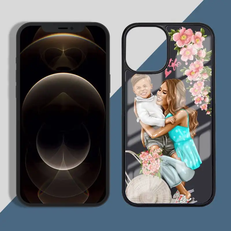 

Baby Mom Mama girl Phone Case TPU+PC For iPhone X XR XS 11 12 mini Pro MAX 7 8 Plus
