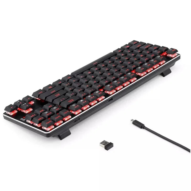 Redragon K590 Wireless Gaming Mechanical Keyboard, Compact 87 Keys Quiet Ultra Thin for Computer PC enlarge