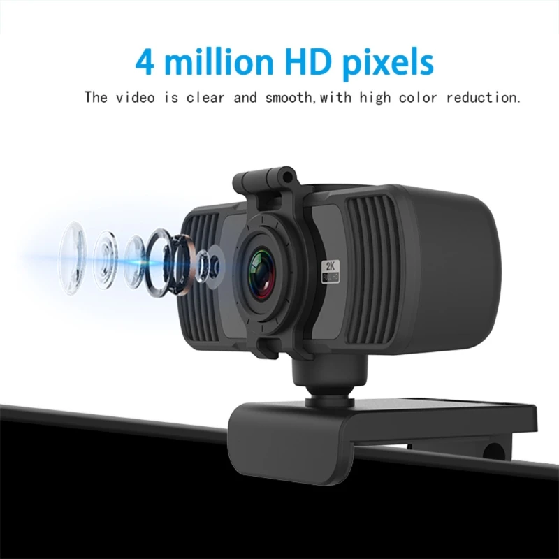 

1440P Web Camera with Mic Rotatable 2K Autofocus Computer PC Desktop Mini WebCam