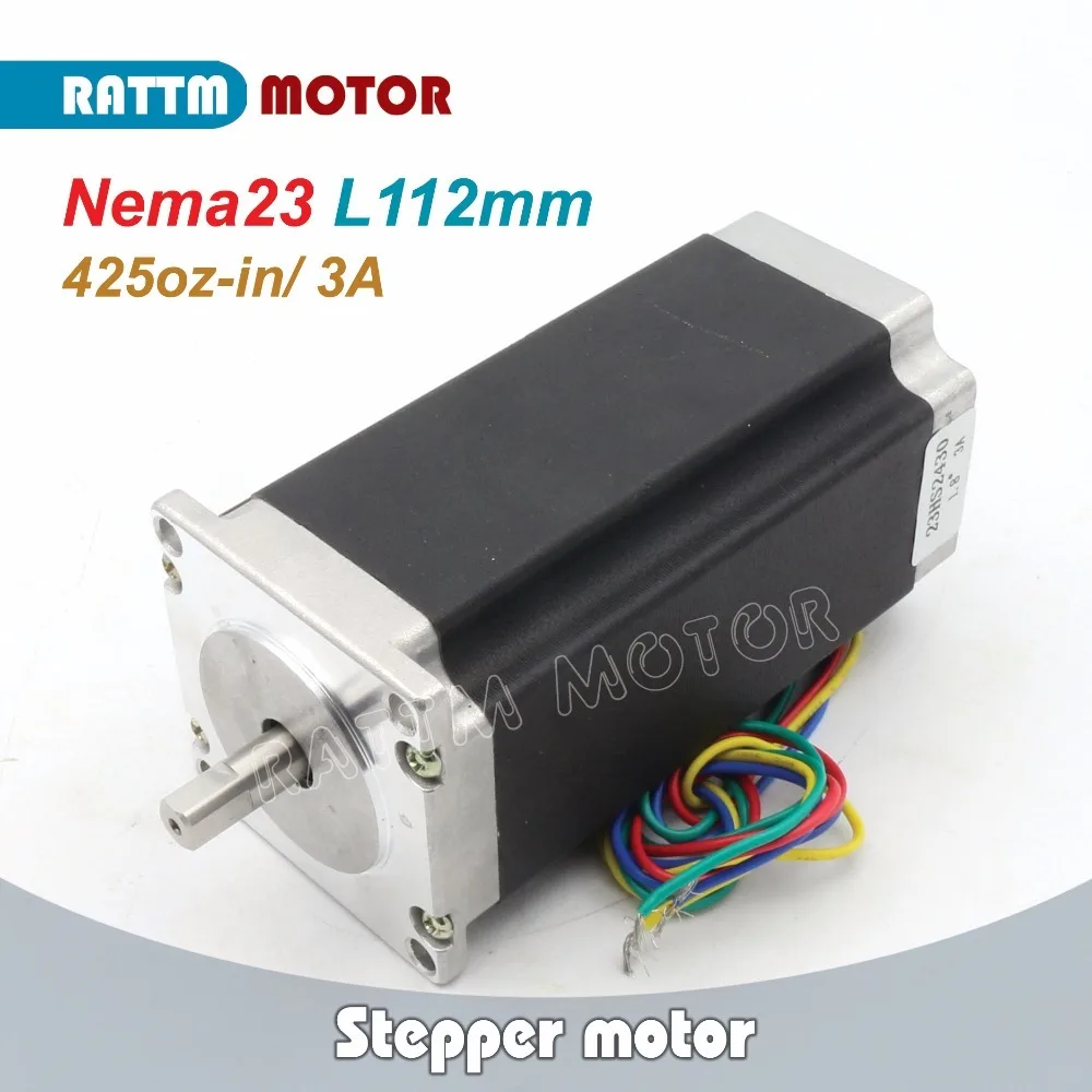 Шаговый двигатель NEMA23 425Oz in с одним валом 3 А 112 мм длина 4 провода для 3D принтера