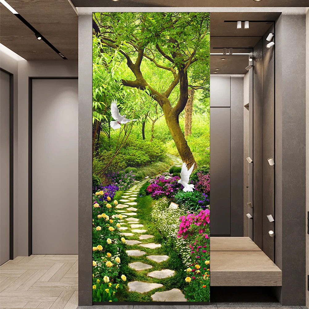 Очаровательный лесной пейзаж настенные стикеры сделай сам дверь домашний декор