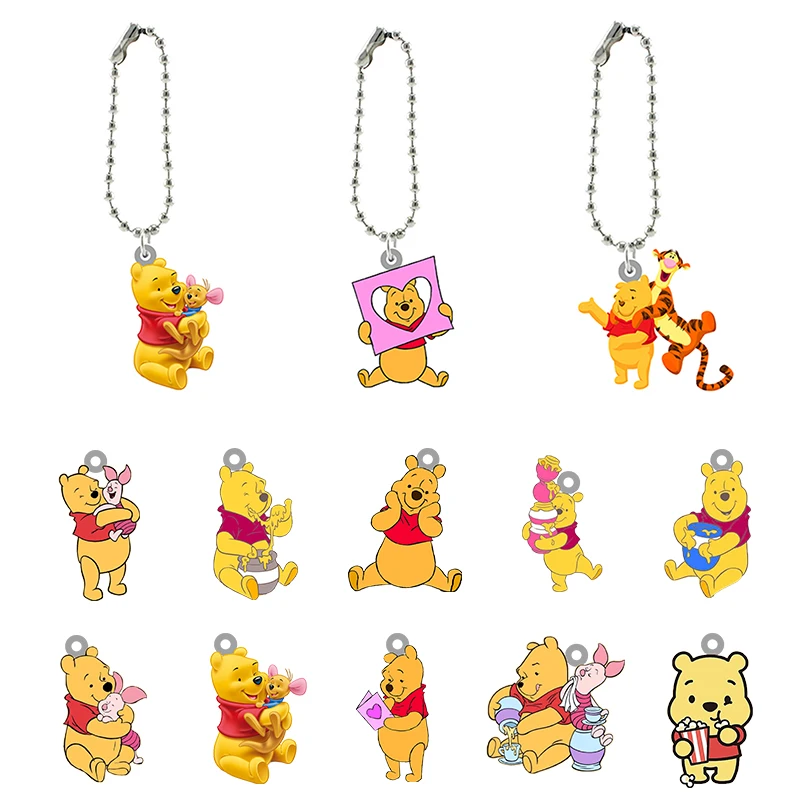 

Disney Animated Characters Pooh Tigger Play Fun Resin Keychain Cartoon Acrylic Ornaments Keychains Accessories Pendants
