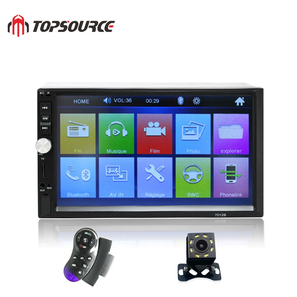 Control and 8 LED TOPSOURCE Автомагнитола 7012B " HD сенсорный экран 2 Din аудио стерео Bluetooth видео MP5 мультимедийный плеер FM радио TF USB - Цвет: Control and 8 LED