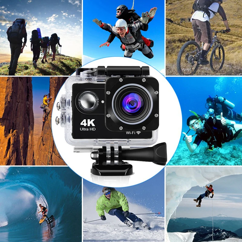 Камера экшн FIREFLY WIFI Ultra HD 4K/30fps 16МП 2.0" 170D 30м под водой водонепроницаемая запись видео на шлеме камеры спортивного типа.