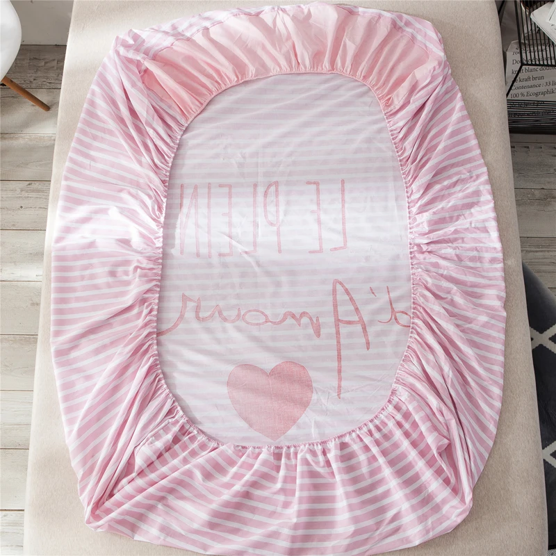 Slavdream 1 шт. 100% хлопок простыня с сердечком розовая эластичная резинка для девочек