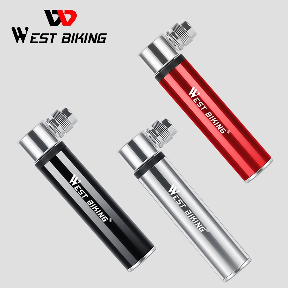 Мини воздушный насос WEST BIKING 100PSI для велосипеда портативный колес горных