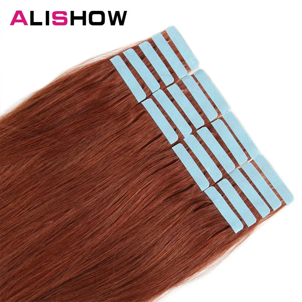 Лента Alishow для наращивания человеческих волос 20 шт., европейская прямая лента для наращивания волос Remy от AliExpress WW