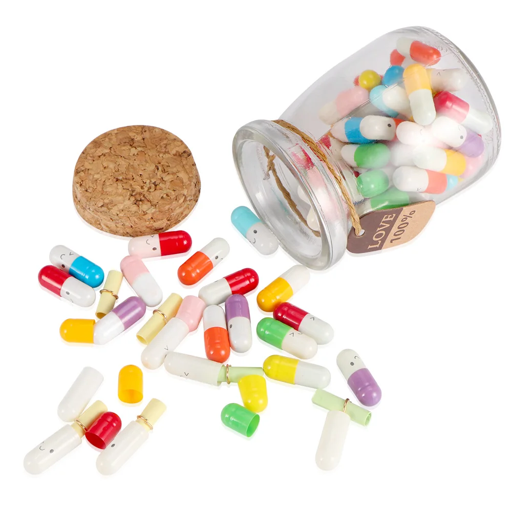 Флакон для сообщений капсулы буквы милые таблетки любви полностью прозрачная