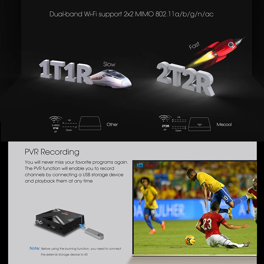 приставка smart tv dvb t2 Приставка Смарт-ТВ Mecool K5 Android 9 0 2 + 16 ГБ 4K 60 кадров/с 4G box with |