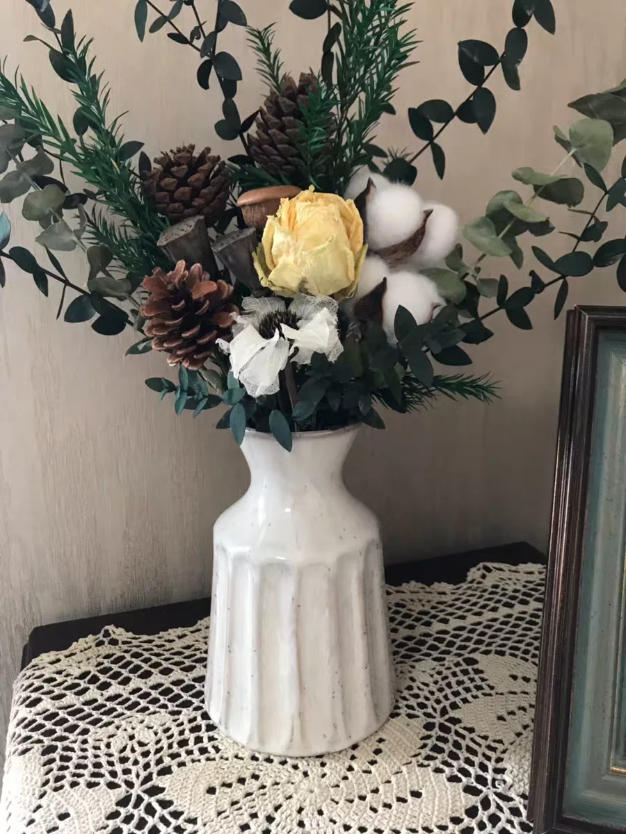 

Ceramic Table Vase Minimalist Modern Vintage Japanese Ornaments Bedroom Flower Pot White Decoracao Casa Decoration ED50HP