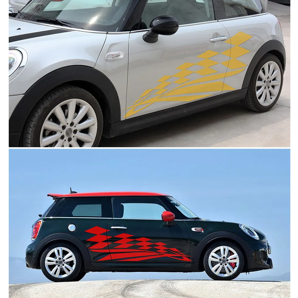 1 пара наклейки для боковой двери автомобиля виниловые аксессуары Стайлинг Mini