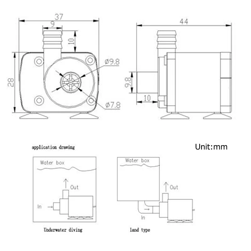 Wholesale12V водяной насос 170-350л/ч одноступенчатый Бесщеточный Мини погружной фонтан