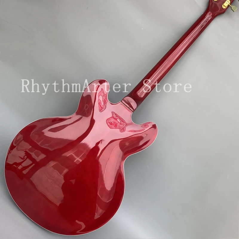 Джазовая гитара винно-красная большая Цветочная волна воды фингерборд из