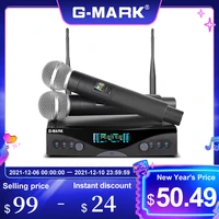 wireless microphone g mark g320 professional system uhf dual channel 2 handheld mic for stage school church karaoke party show