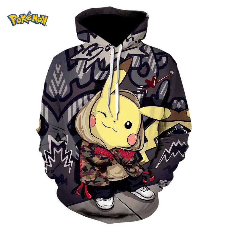 

New Anime Surrounding Pokemon Pikachu Autumn/winter 3D Printed Sweater Hoodie Fashion Men's Sweatshirt Christmas Birthday Gift