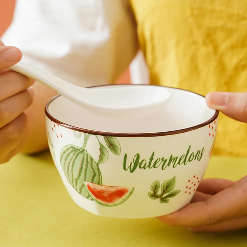 

4.5 Inch Cute Fashion Round Ceramics Baking Bowl Salad Plate Rice Bowl Instant Noodles Bowl Saucer Kitchen Utensils Porcelain