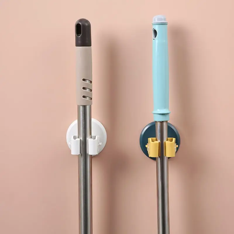 

Suction Cup Wall Mop Hook Hanging Rack Powerful Traceless Broom Shelf Mop Clamp Stand Holder for Home Bathroom