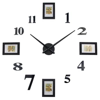 diy wall clock 3d photo frame wall clocks large mute watch stickers for home decor photo frame diy wall clock watch
