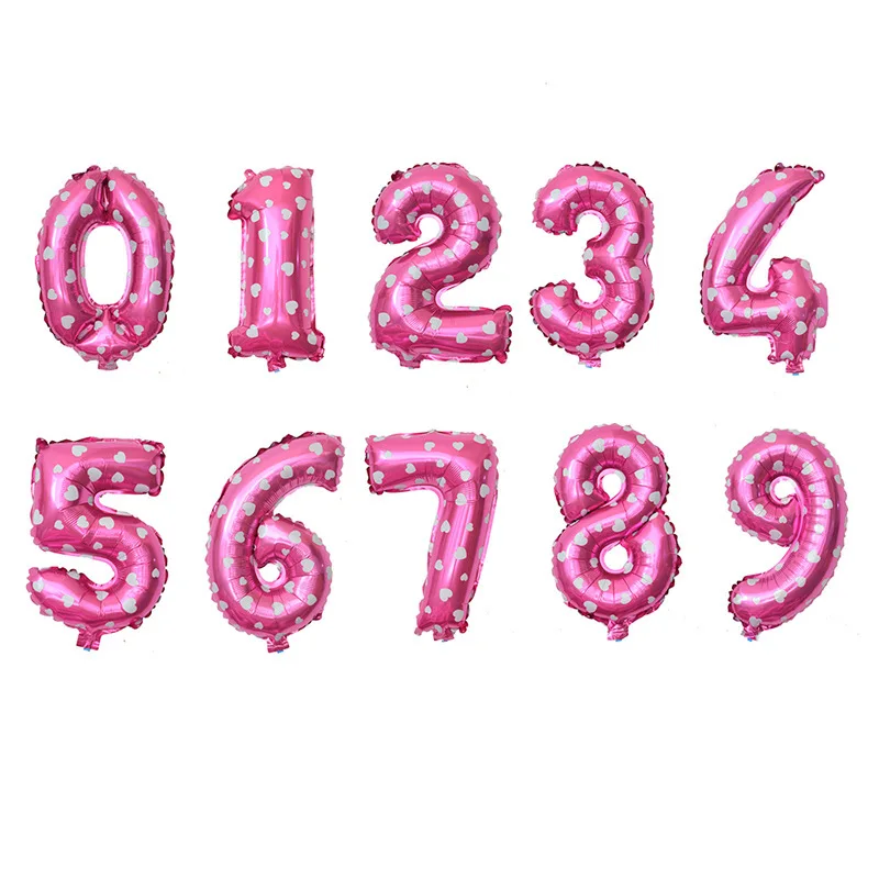 Lote de 50 globos de aluminio de 16 pulgadas, globos digitales de oro rosa y plata para fiesta de cumplea&ntilde;os, decoraci&oacute;n de boda, suministros para baby shower, venta al por mayor-3