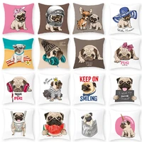 funny dog printed cushion covers 4545cm cartoon animals polyester pillowcase living room decorative sofa cushions pillowcover