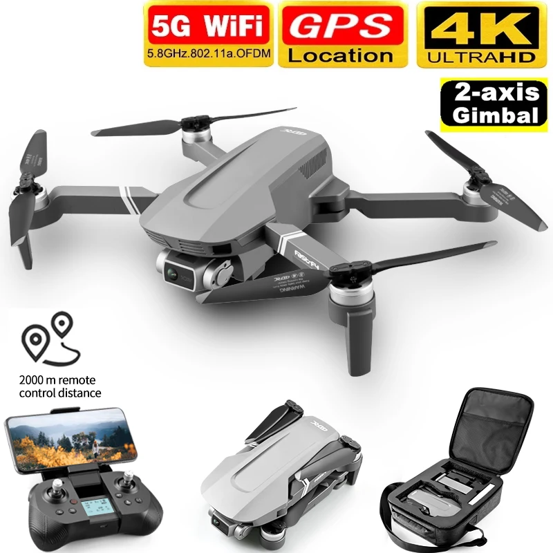 

F4 drone 4k 5G HD mechanical gimbal camera gps system supports TF card drones Stabilier distance 2km flight 25 min VS SG906 Pro