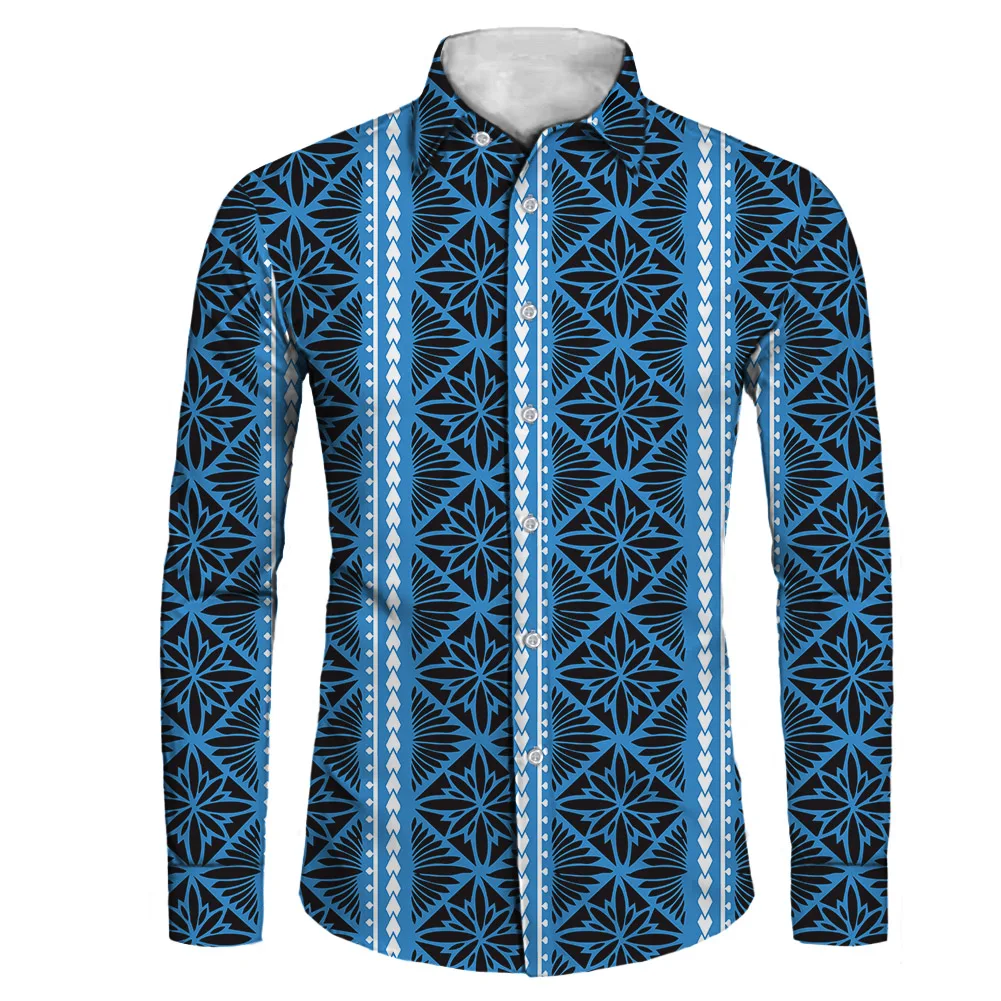 

2022 Autumn Tribal Tattoo Print Men Long Sleeve Shirt Fashion Streetwear Party Stand Collar Casual Loose T Shirt For Men