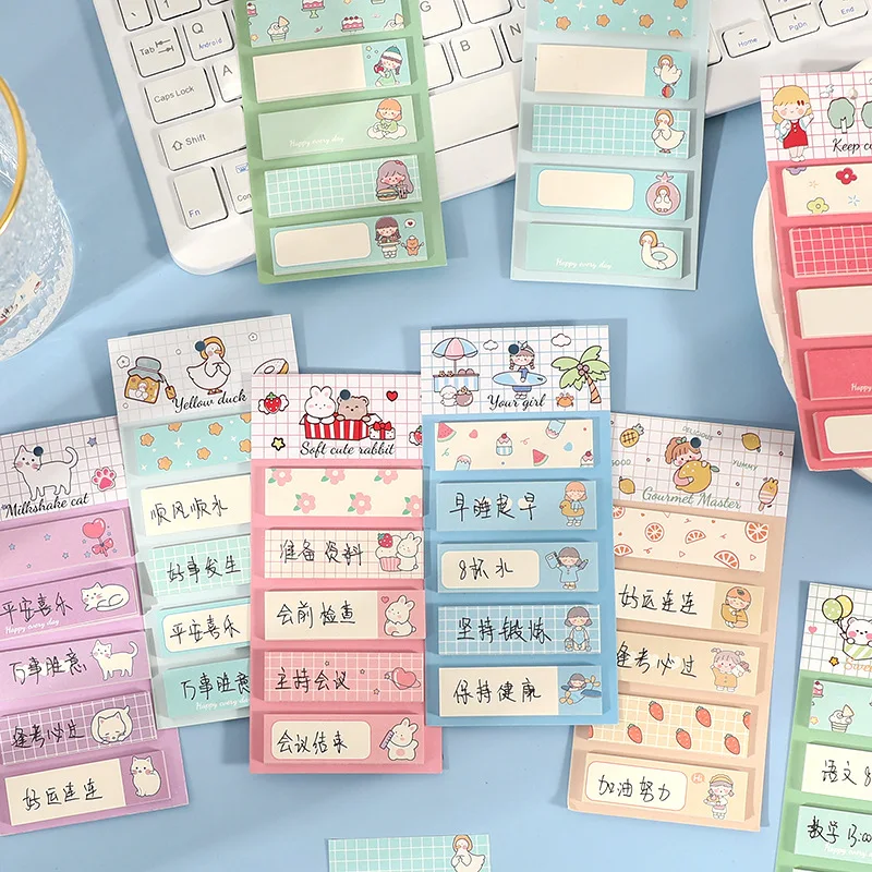 

100 шт./компл. kawaii индекс кролика для девушек, стикеры, стационарные хлопья, скрапбукинг, декоративные милые самоклеящиеся заметки