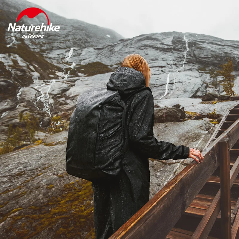 Naturehike черный дышащий плащ для взрослых ветрозащитный мужской длинный активного