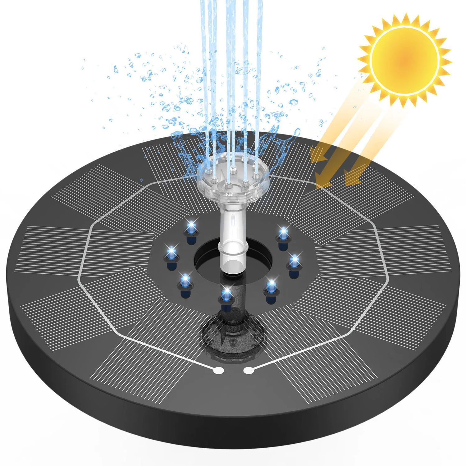 Мини фонтан на солнечной батарее пруд водопад садовое украшение уличная птица