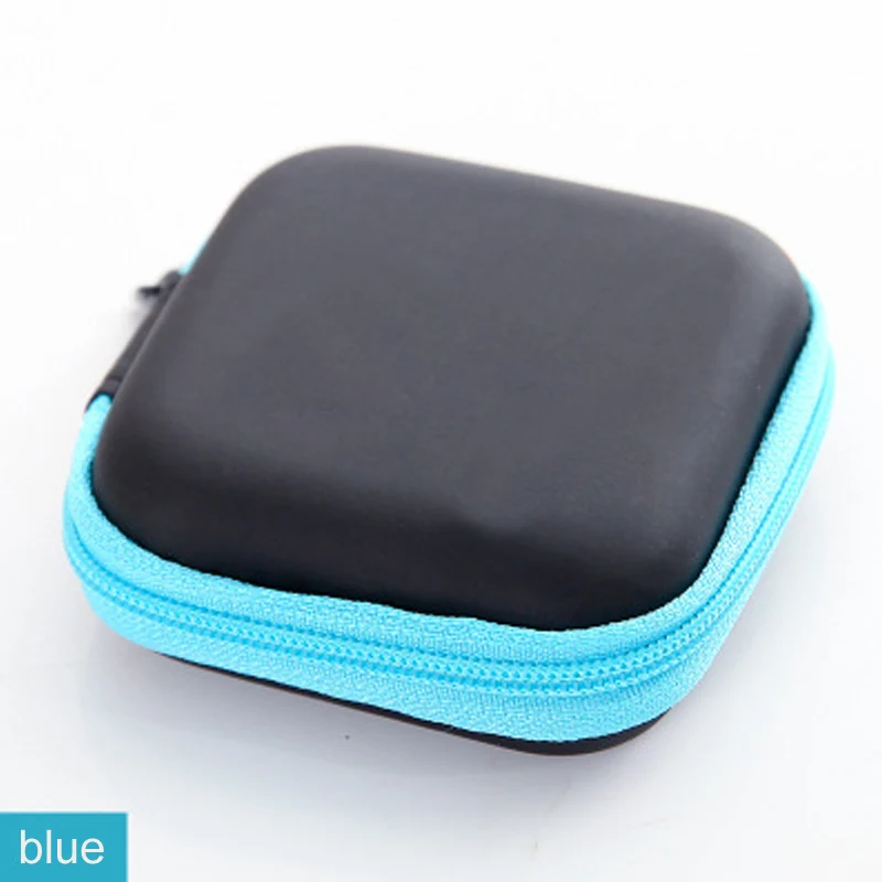 square sky blue Держатель для наушников чехол для хранения жесткий мешок, чехол для наушников Аксессуары для наушников Наушники карта памяти usb кабель - Цвет: square sky blue