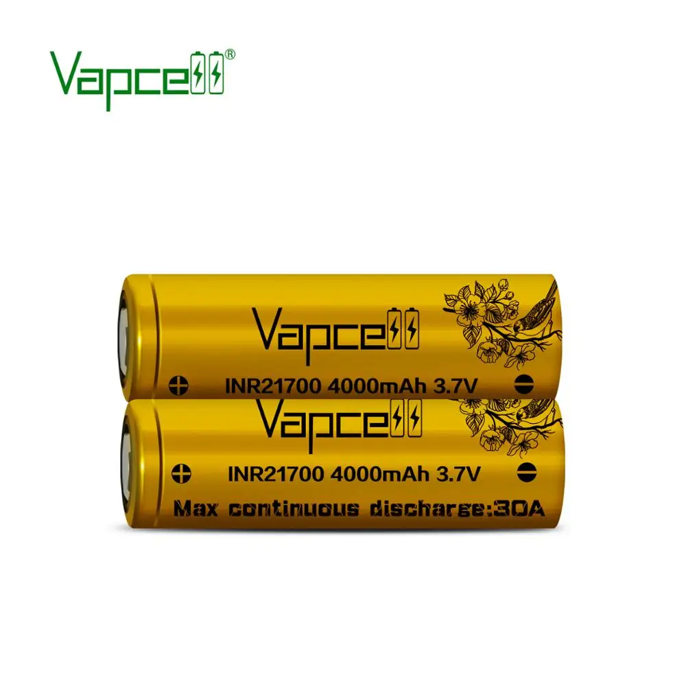 Оригинальный аккумулятор Vapcell 21700 4000 мАч 30A 3 7 В литиевые аккумуляторы большой