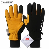 ckahsbi snowboard touched screen gloves snow motorcycle warm mittens thermal men winter skiing fleece bike waterproof ski gloves
