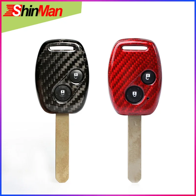 Чехол для автомобильного ключа ShinMan из углеродного волокна с 2 кнопками Honda CR V crv