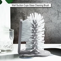 cleaning brush kitchen washing tools 2 in 1 standing glass double sided cup washer rotating suction base bristle cleaner