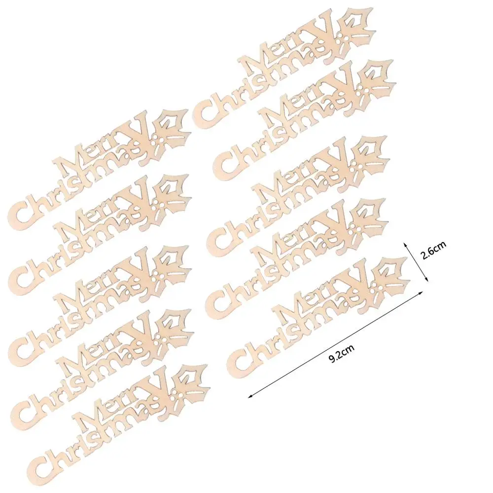 10 шт. рождественские украшения для дома деревянные DIY скрапбук счастливого