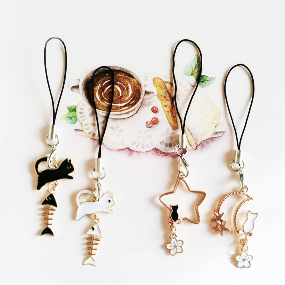 cute cat girls smart phone strap lanyards for iphonesamsungxiaomihuawei mobile phone strap key hang rope phone charm decor free global shipping